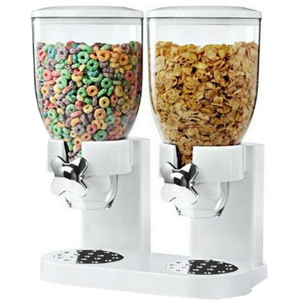 DOUBLE CEREAL DISPENSER,STORAGE CONTAINER MACHINE FOR DRY FOOD